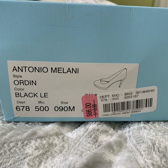 Antonio Melani Black Italian Leather Heels - Picture 5 of 5